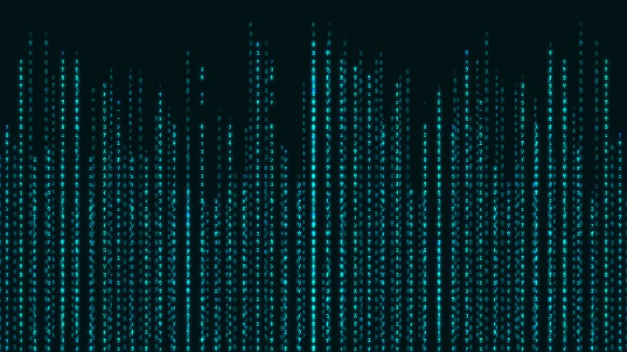 Digitals japanese style and black background, Concept of metaverse, digital age. Algorithm binary, big data, decryption and encoding, row matrix background.