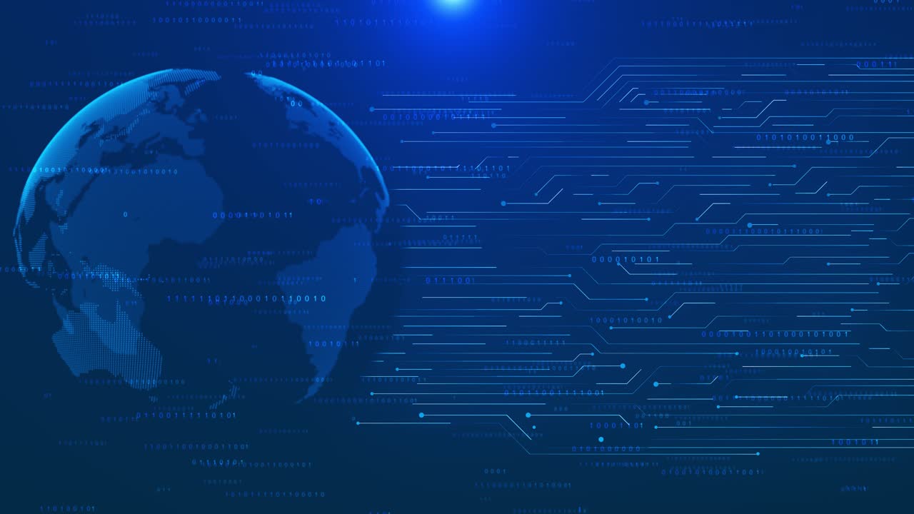 Digital technology worldwide global network internet circuit connection abstract cyber tech