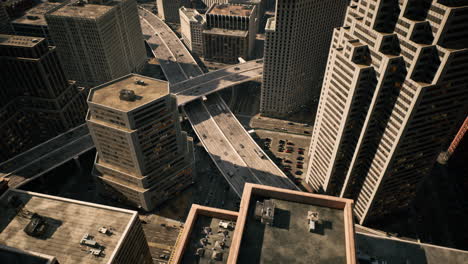aerial view of a busy city intersection