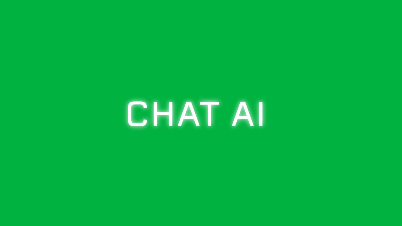 Animazione di testo di chat AI su sfondo trasparente