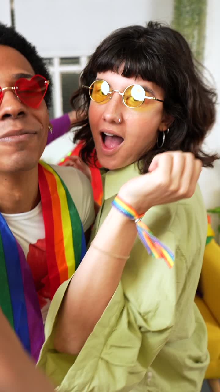 Friends celebrating LGBTQ Pride