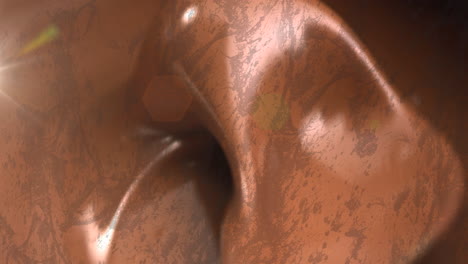 animation of light over melted milk chocolate