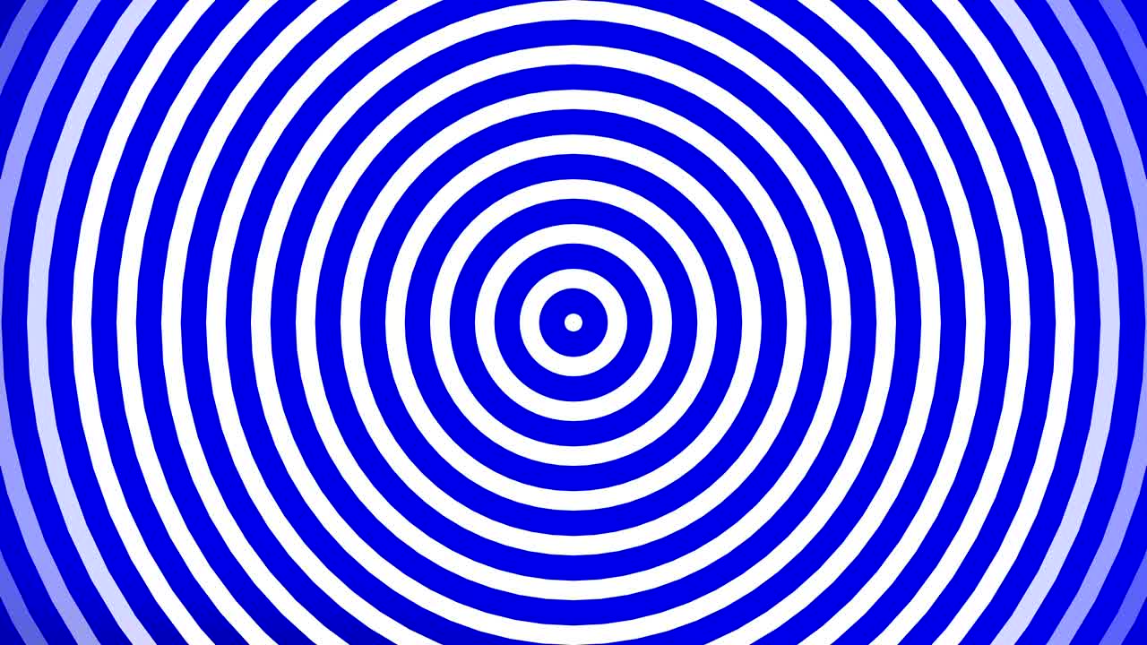Perfect seamless loop 4K footage. Animated pulsating circles or radio waves. White, blue