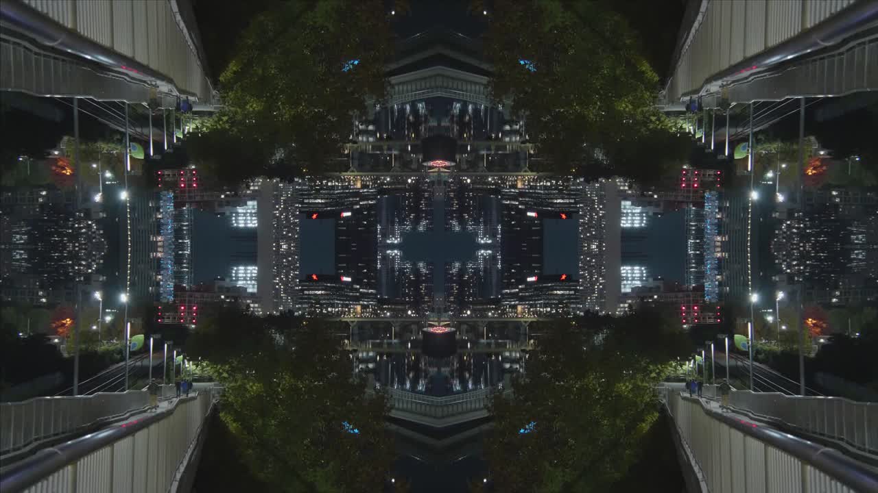 caleidoscopio urbano de 4 vías, ciudad y tráfico, #48