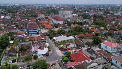 congested townhouse city of yogyakarta at day time in indonesia