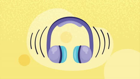 headphones audio device tech animation