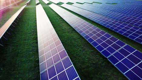 parallelplatten eines solarkraftwerks im feld