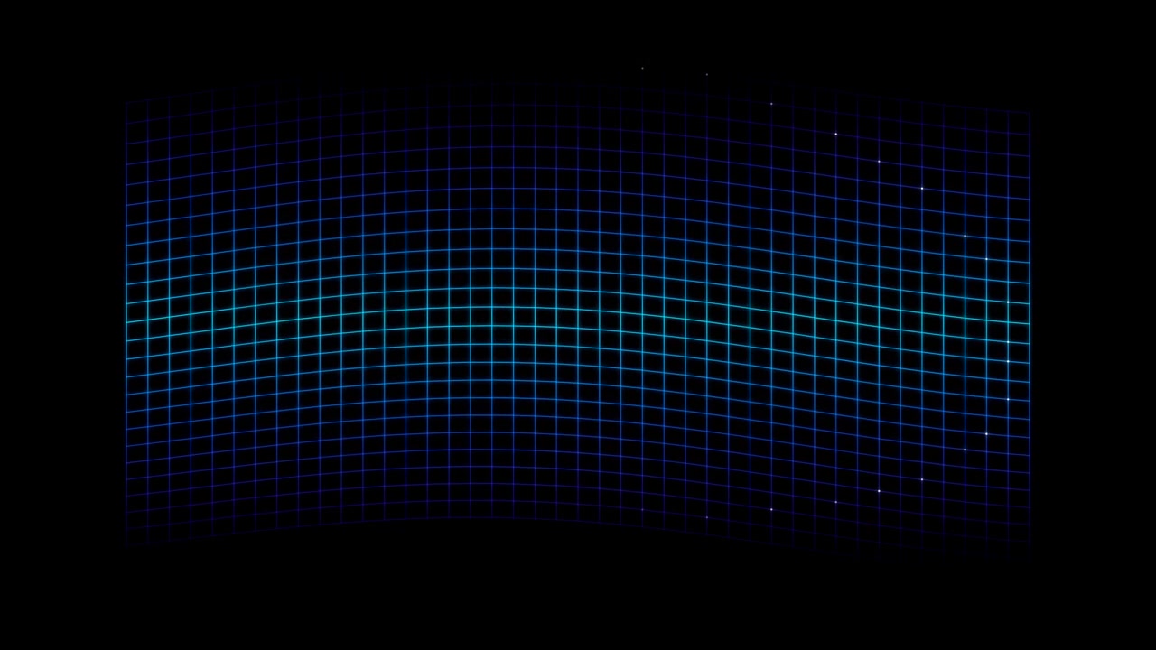 Abstract Wavy Grid Animation with Glowing Particles