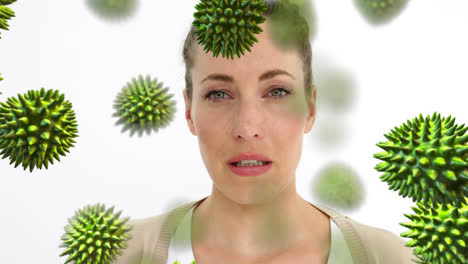 digital composite of a woman sneezing