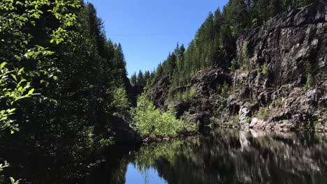 the beautiful, rocky, spectacular, wild and green forest of karelia, russia