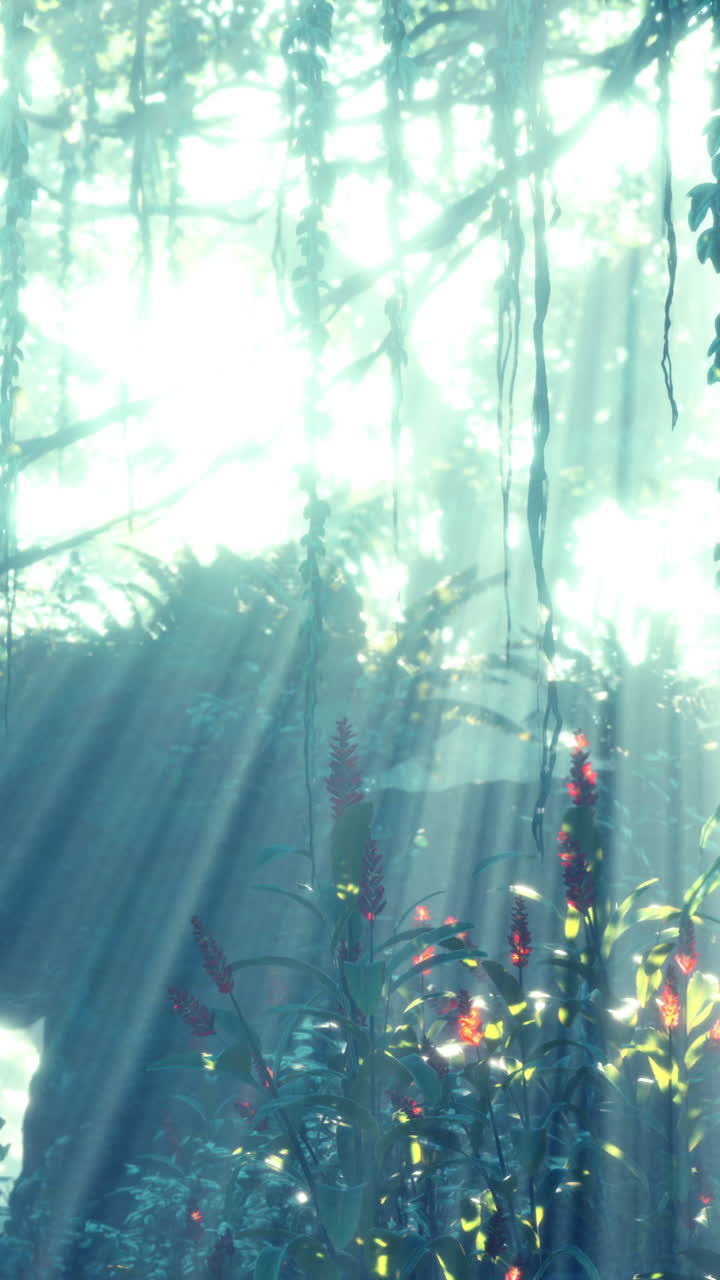 울창한 정글에서 빛