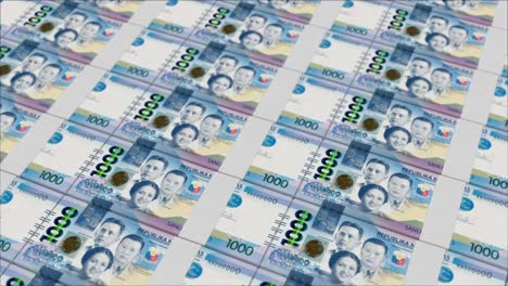 1000 philippine peso banknotes printed by a money press