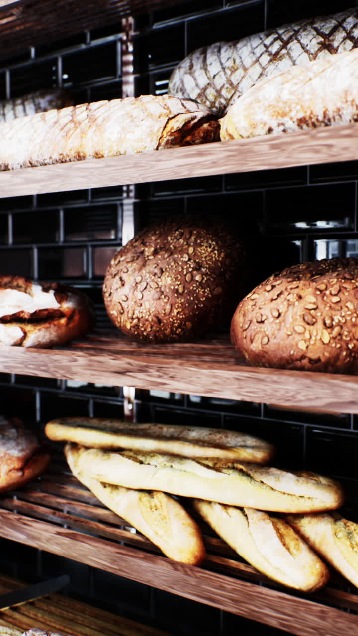 pan recién horneado en una panadería