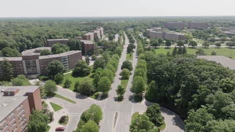 michigan state university aerial drone shaw near dorms