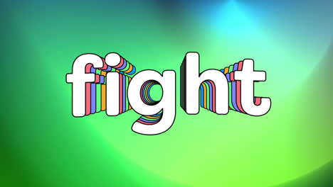 animación del texto de la lucha sobre un fondo colorido