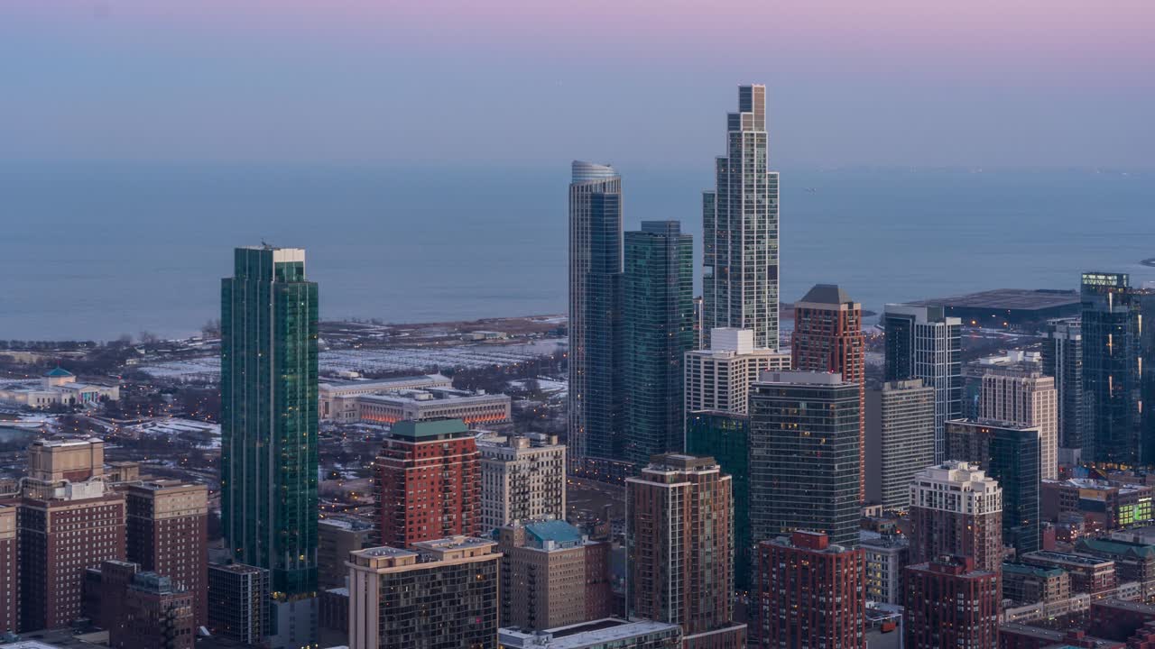 Skyline di Chicago South Loop - Time lapse dal giorno alla notte