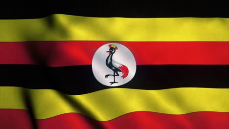 la bandera de uganda ondeando en el viento. la bandera nacional de uganda. el signo de uganda animación de bucle sin costuras. 4k
