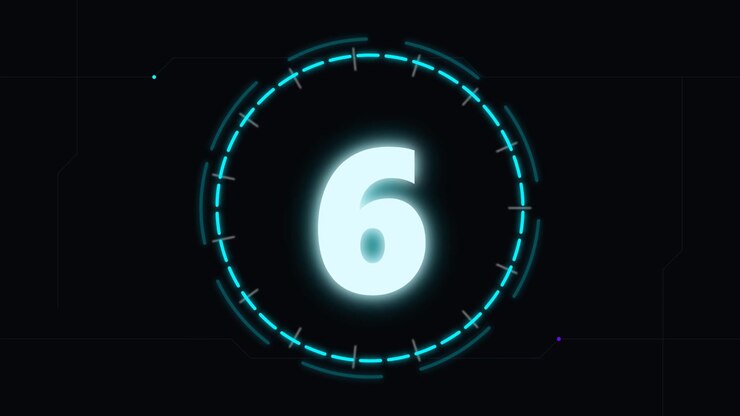 Digital Countdown Timer with Glowing Cyan Graphics