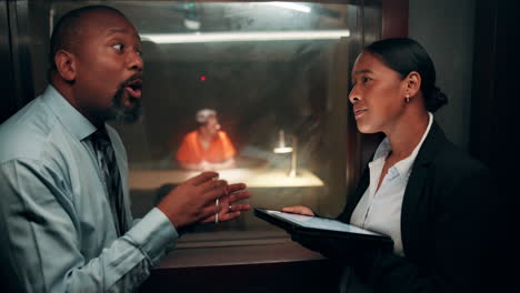 interrogation scene with man and woman