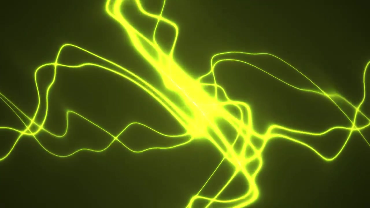 Dynamic Abstract Neon Green and Yellow Energy Lines Flowing