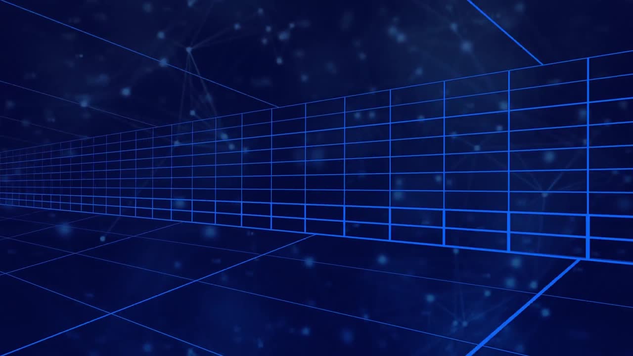 Moving grid lines on blue background