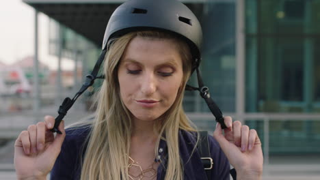 attractive young blonde woman portrait of cute business intern posing sexy looking seductive wearing safety helmet