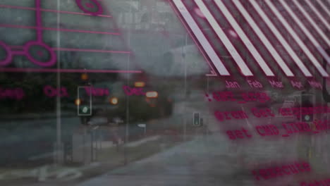 animación del procesamiento de datos sobre el paisaje urbano