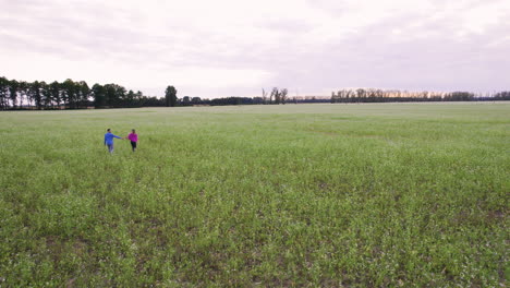 romantic couple in a field