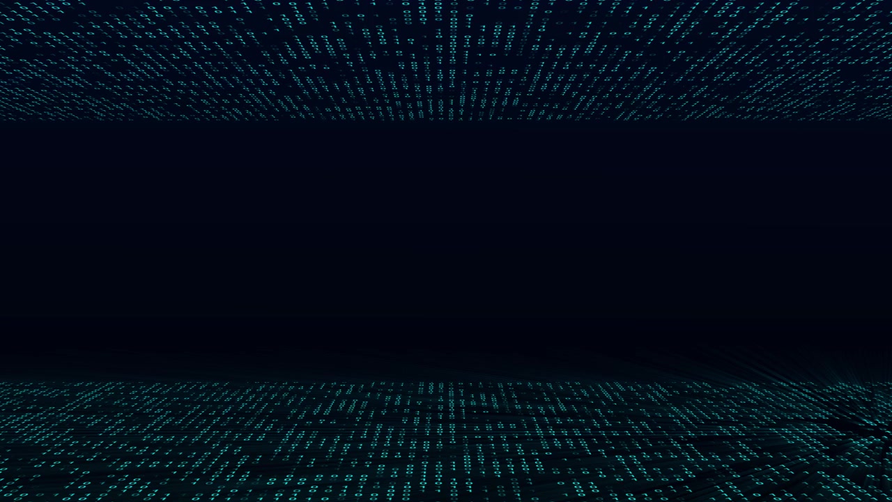 Abstract Digital Data Stream with Glowing Blue Particles