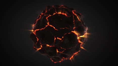 Rotating-Lava-Ball-With-Cracked-Surface.-3D-animation