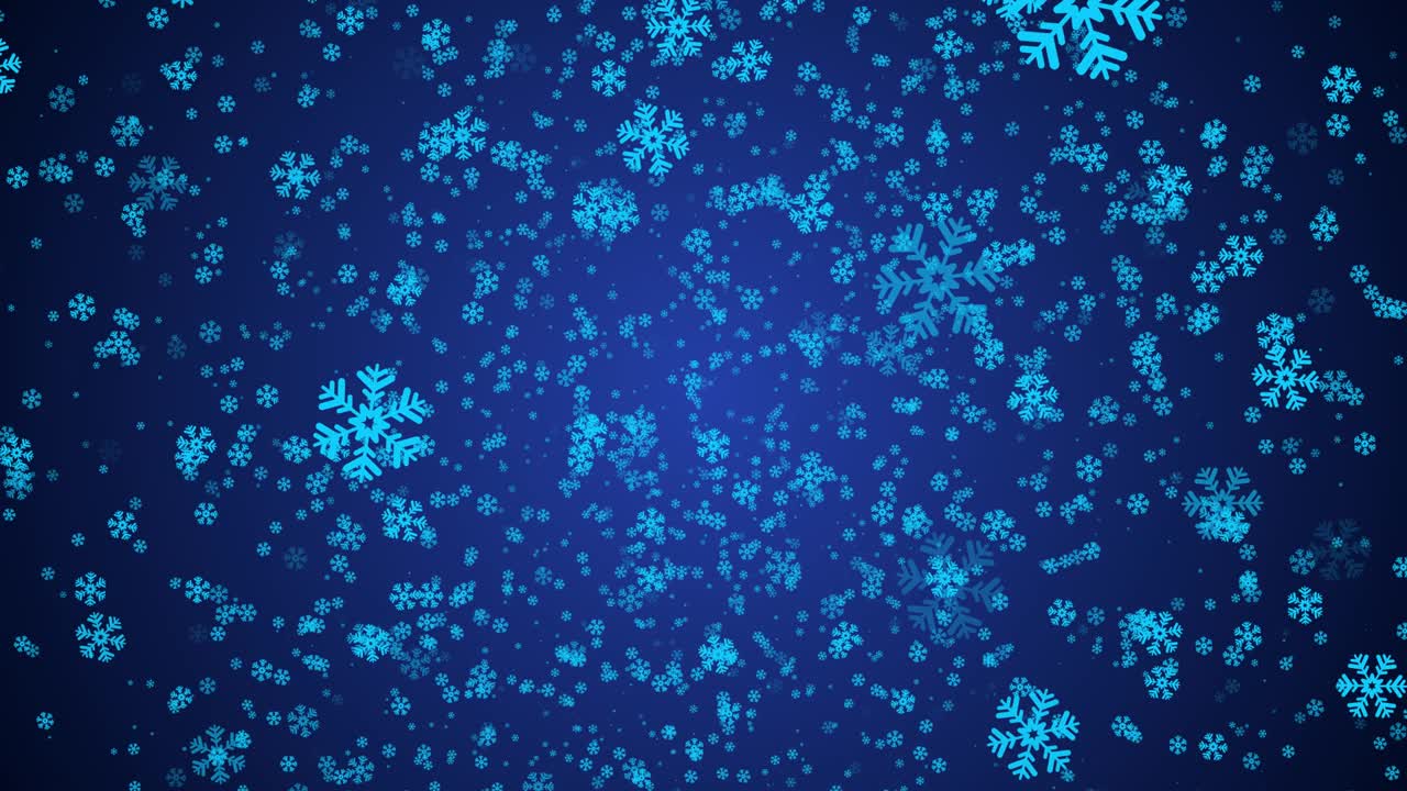 Falling Snow Particles on Blue Background.Winter Christmas Holiday - 4K.