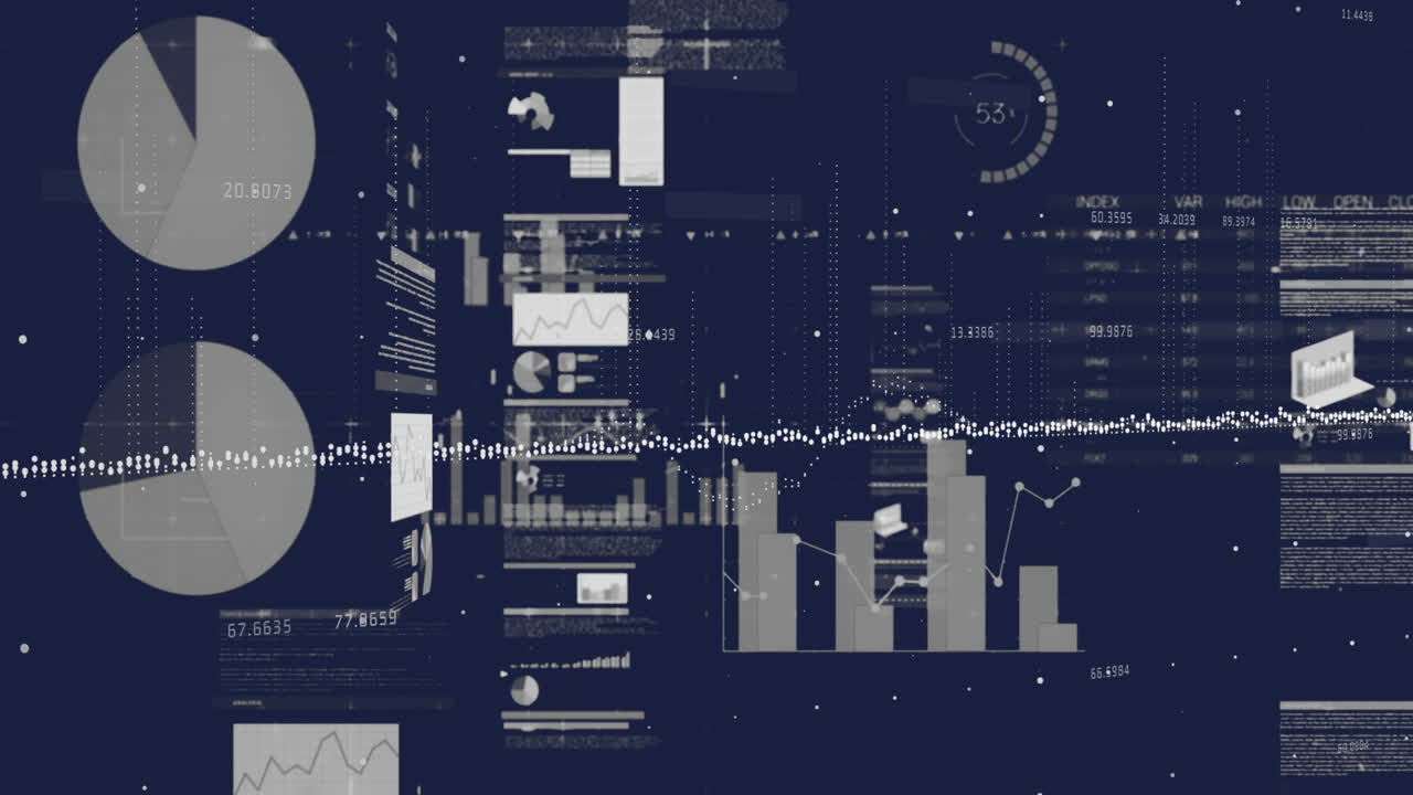 검은색 배경에 데이터 처리의 애니메이션