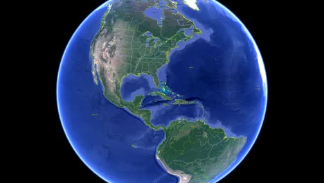 mexico with flag. 3d earth in space - zoom in mexico outer