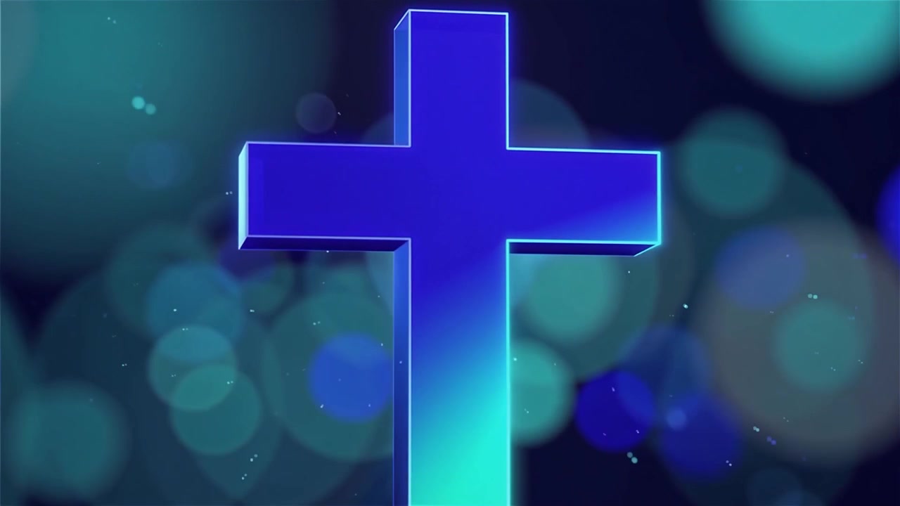 Croce Cristiana Luce Celestiale Sfondo per il Culto.