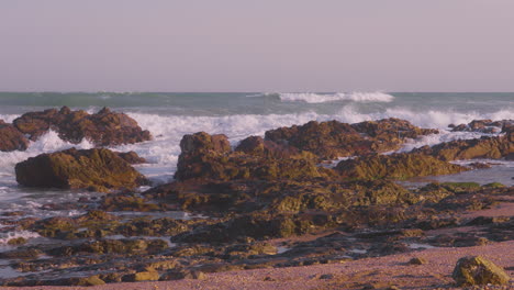 waves crashing on the rocks