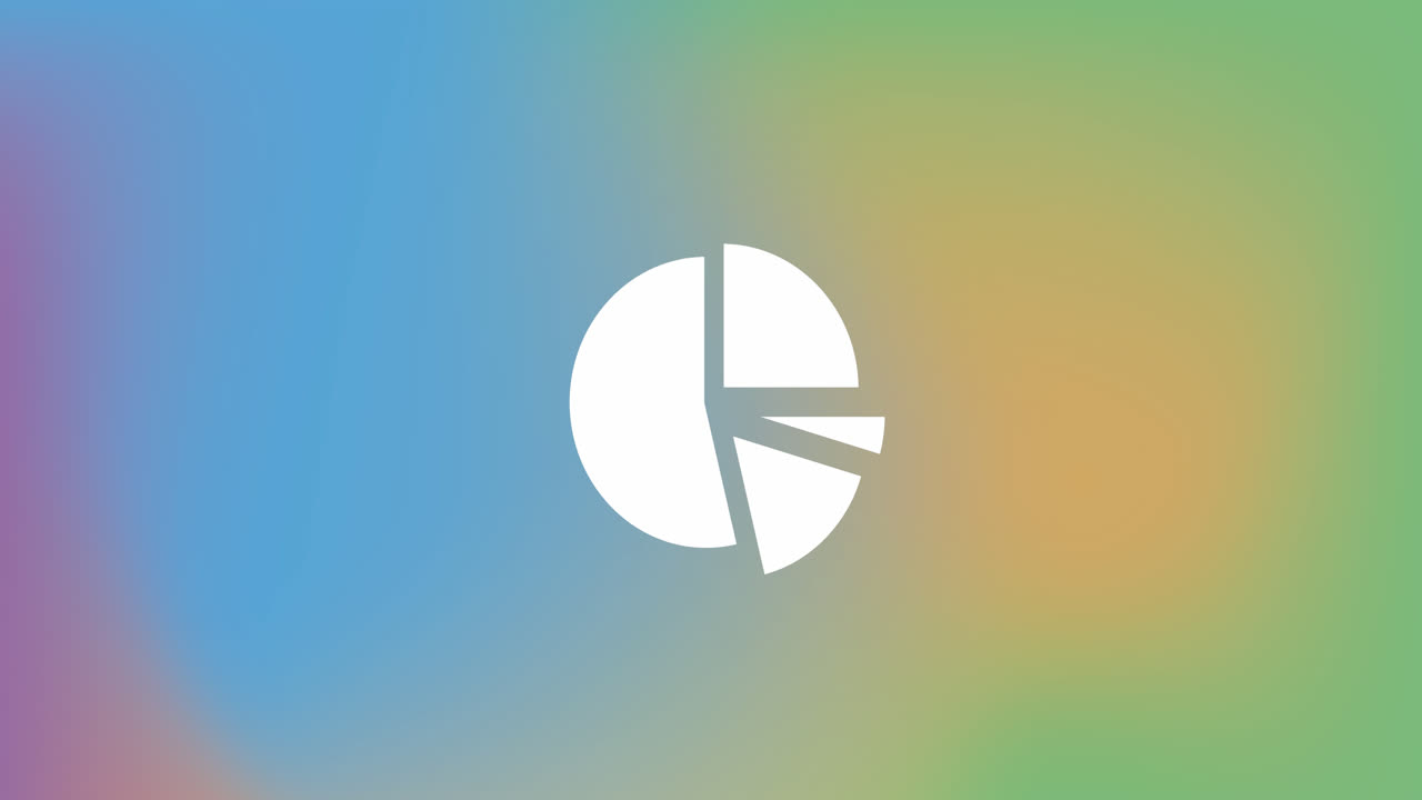 그라디언트 배경에 대한 파이 차트 통계의 애니메이션