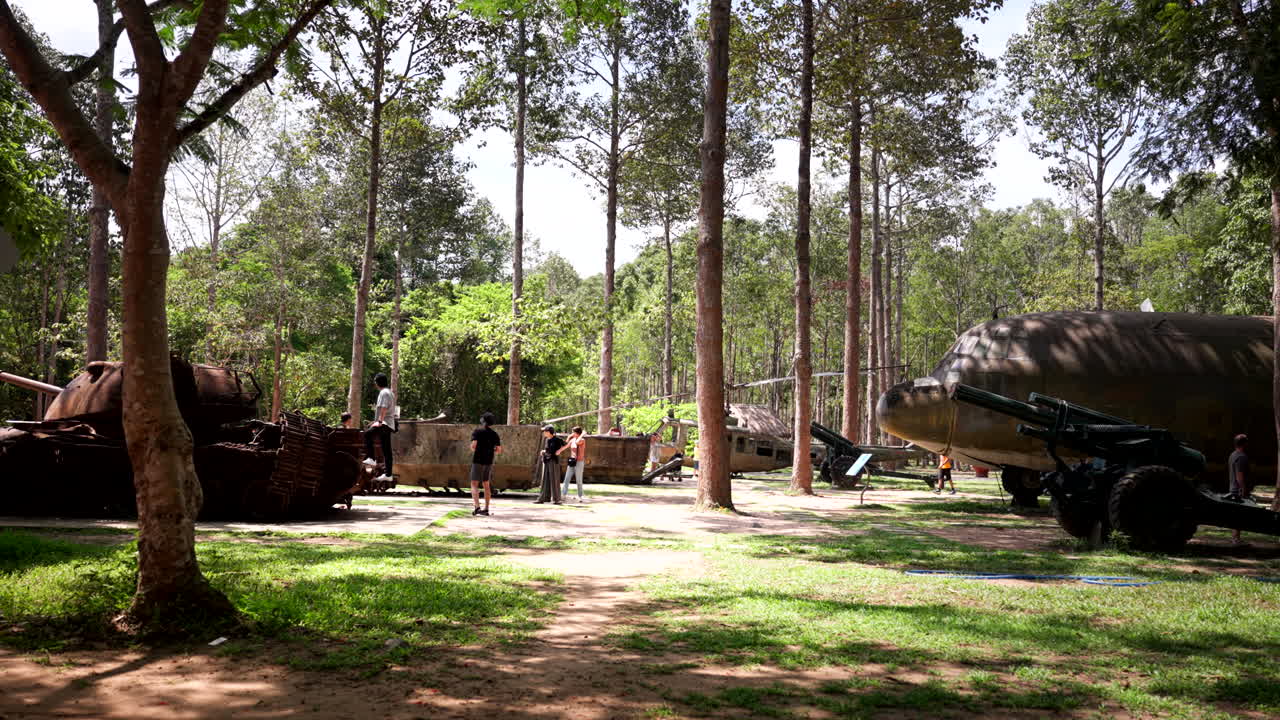 Cu Chi Tunnels landmark, War base of Operations Viet Cong army, visitors