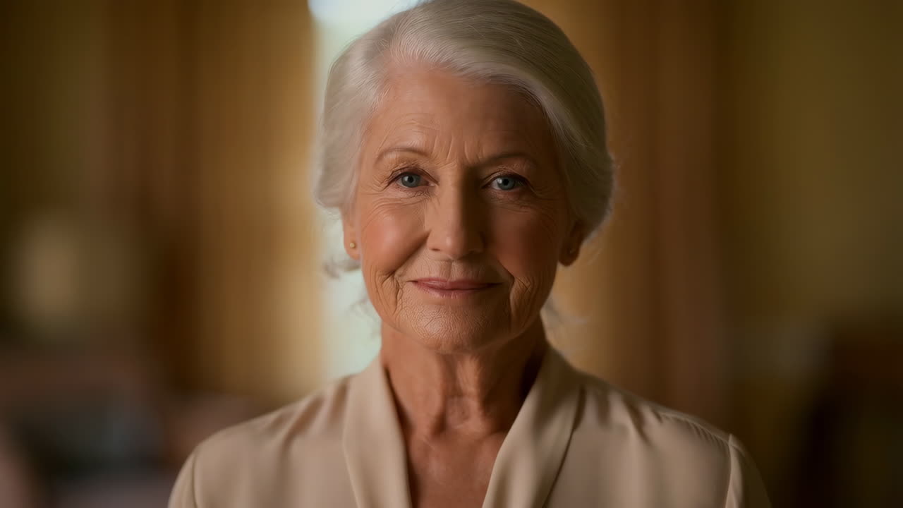 Portrait of a Smiling Elderly Woman