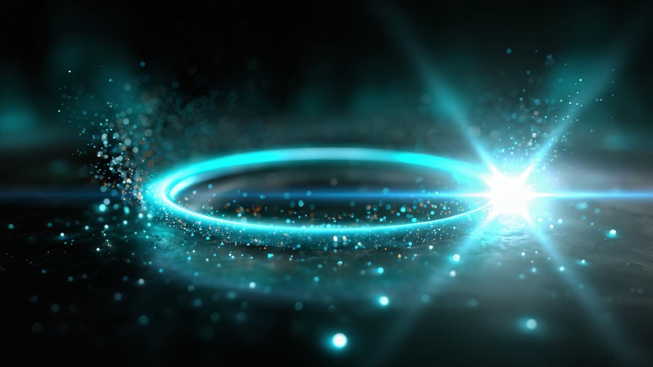A mesmerizing circle of light glows with vibrant energy, surrounded by shimmering particles that create an ethereal atmosphere of wonder and enchantment
