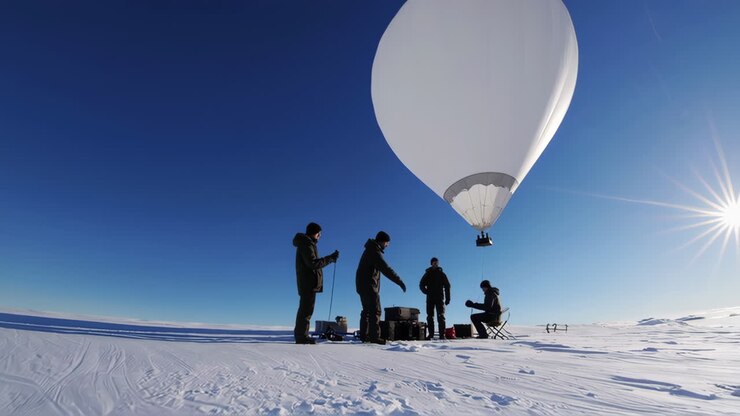 Scientists Launching a High-Altitude Balloon in the Arctic