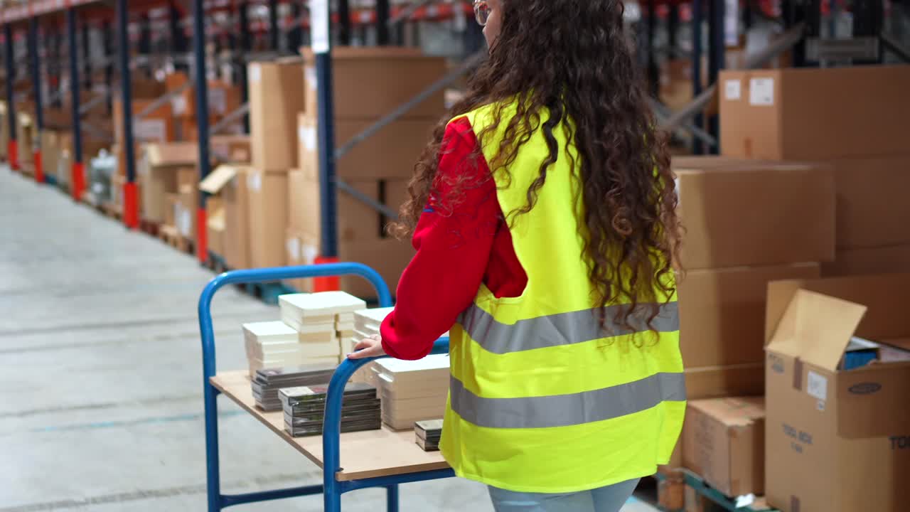 Warehouse worker with safety vest