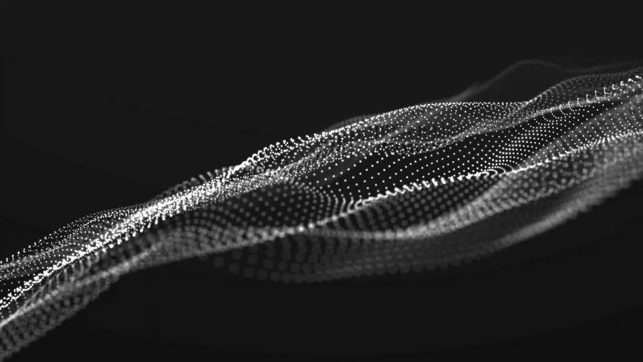 ondata dinamica di particelle luminose. sfondo della tecnologia digitale. rendering 3d. ciclo senza cuciture.