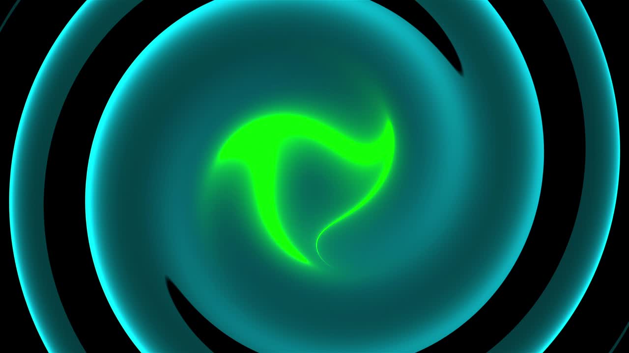 fondo de giro abstracto generado por computadora. renderización 3d fusión circular de líneas de color de neón