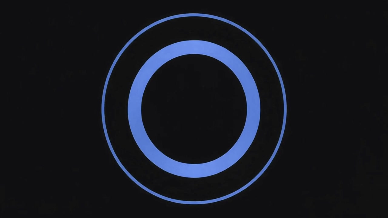 Abstract Animation of Expanding and Contracting Blue Concentric Circles