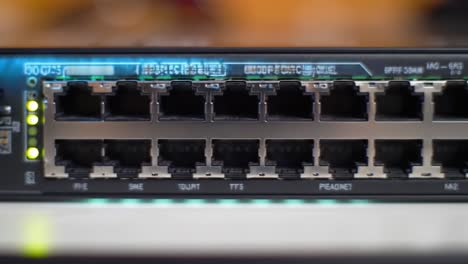close-up of network switch