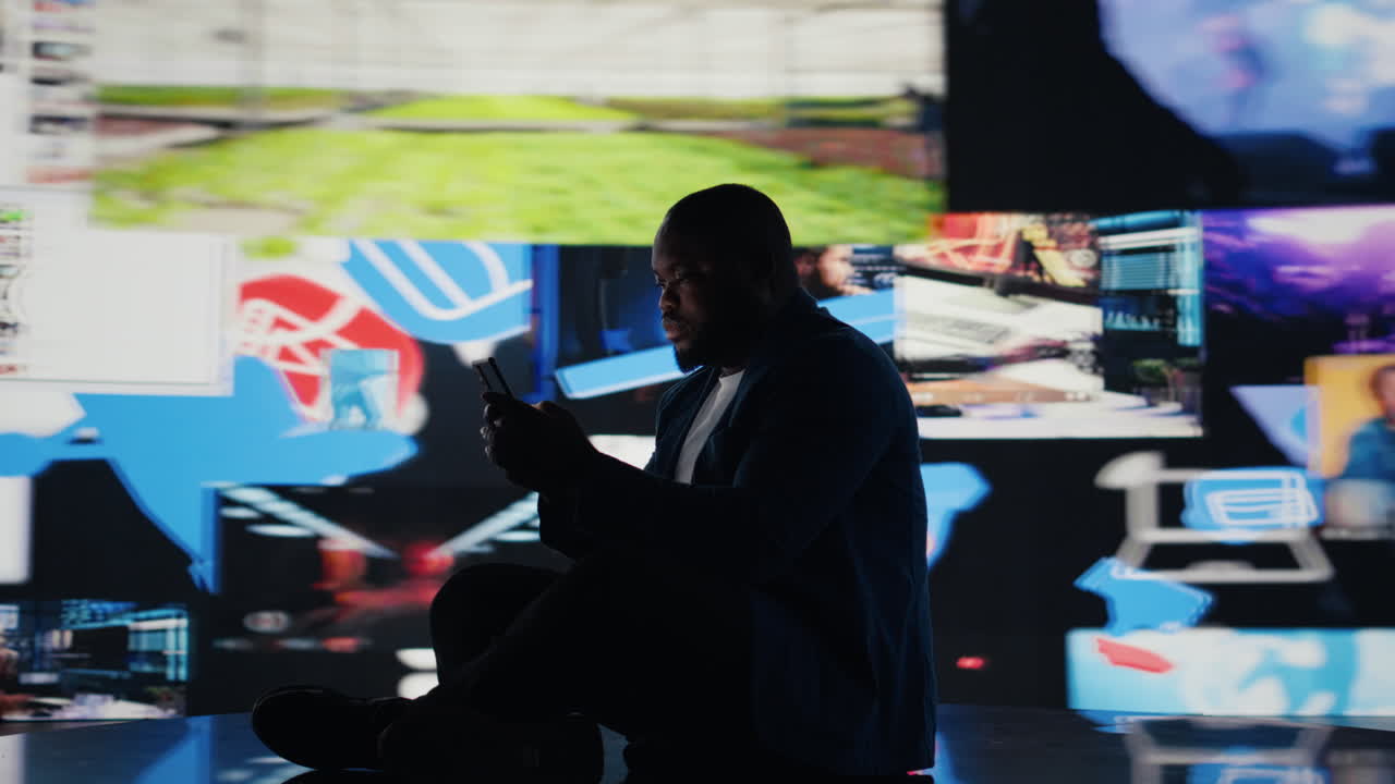 African american person being immersed in excessive information