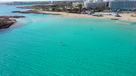 Aerial-view-of-a-beautiful-sandy-beach