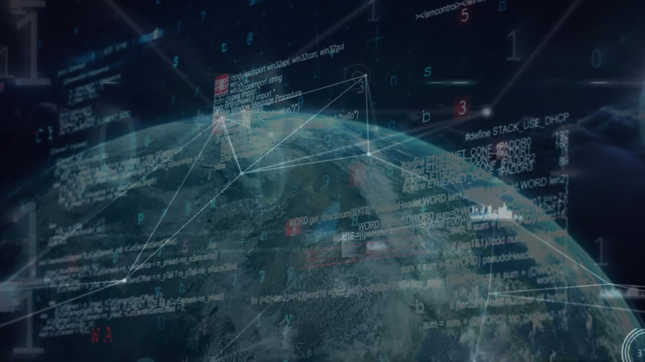 Animation of data processing over globe