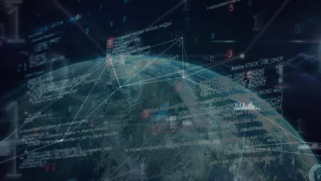 animation of data processing over globe