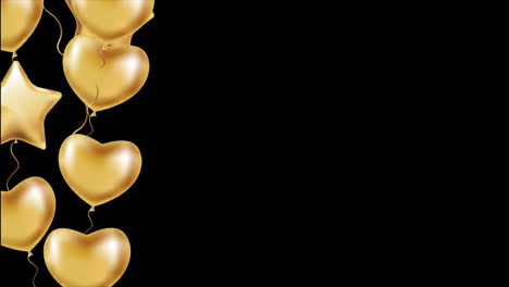 Gold-heart-star-balloon-design-element-Seamless-loop-animation-transparent-background-with-alpha-channel